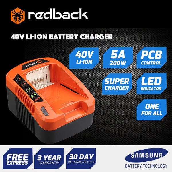 Redback 40V Quick Charge Battery Charger - Suits any Redback Battery